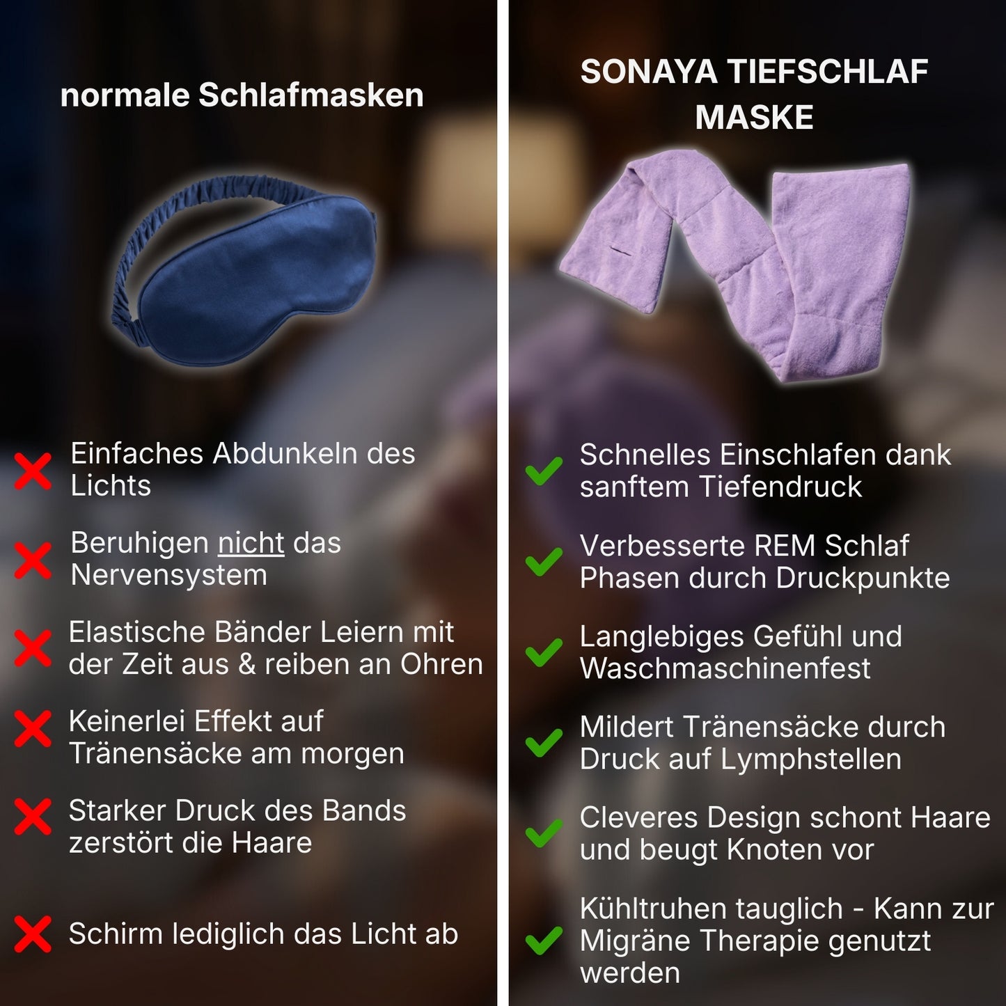 Sonaya Einschlafmaske mit sanftem Gewicht